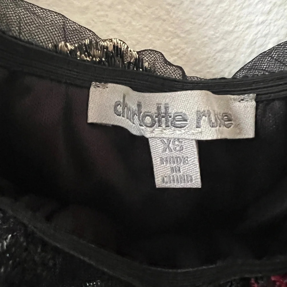 Charlotte Russe Sheer Floral Off Shoulder Blouse - XS - Picture 4 of 5